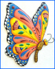 Painted Metal Butterfly Wall Hanging - Bright Tropical Colors - Tropical Art- Garden Decor - 24"